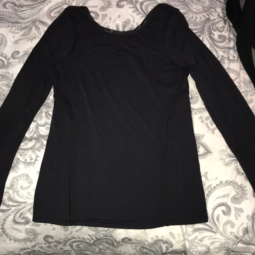 LULULEMON Sheer Scooped Back Long Sleeve Shirt